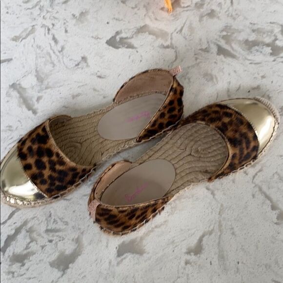 Boden Animal Print Gold Toe Espadrille Like New 6 - Picture 2 of 11